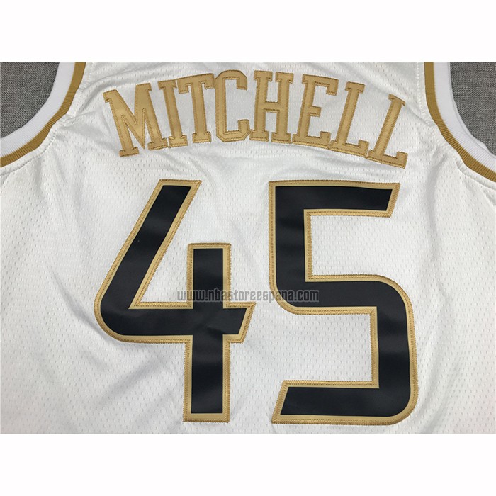 Camiseta Golden Edition Utah Jazz Donovan Mitchell NO 45 2019-20 Blanco